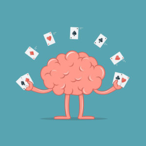 cervello che gioca a carte